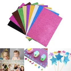 10 pezzi Glitter EVA Foam foglio di carta spugna Soft Touch arti mestieri bambini fai da te A4