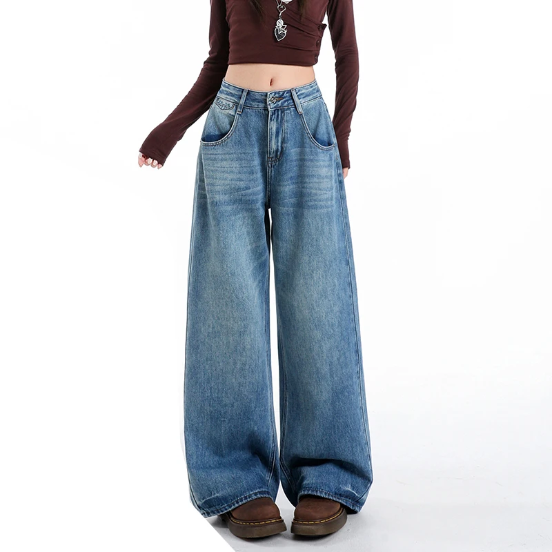 KSTUN Wide Leg Jeans Women High Waist Loose Baggy Pants Vintage Casual Women's Trousers Dragging Pants 2026 Girls New Long Jeans