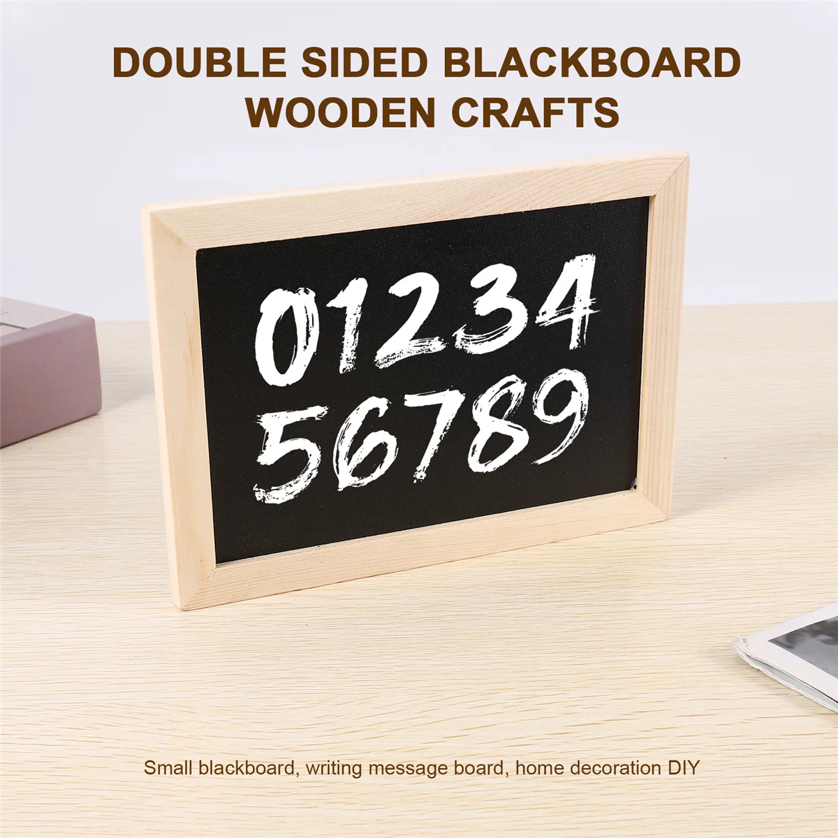 Y02ADouble-Sided Blackboard Wooden Crafts Wooden Frame Small Blackboard Writing Message Board Home Decoration DIY Listing