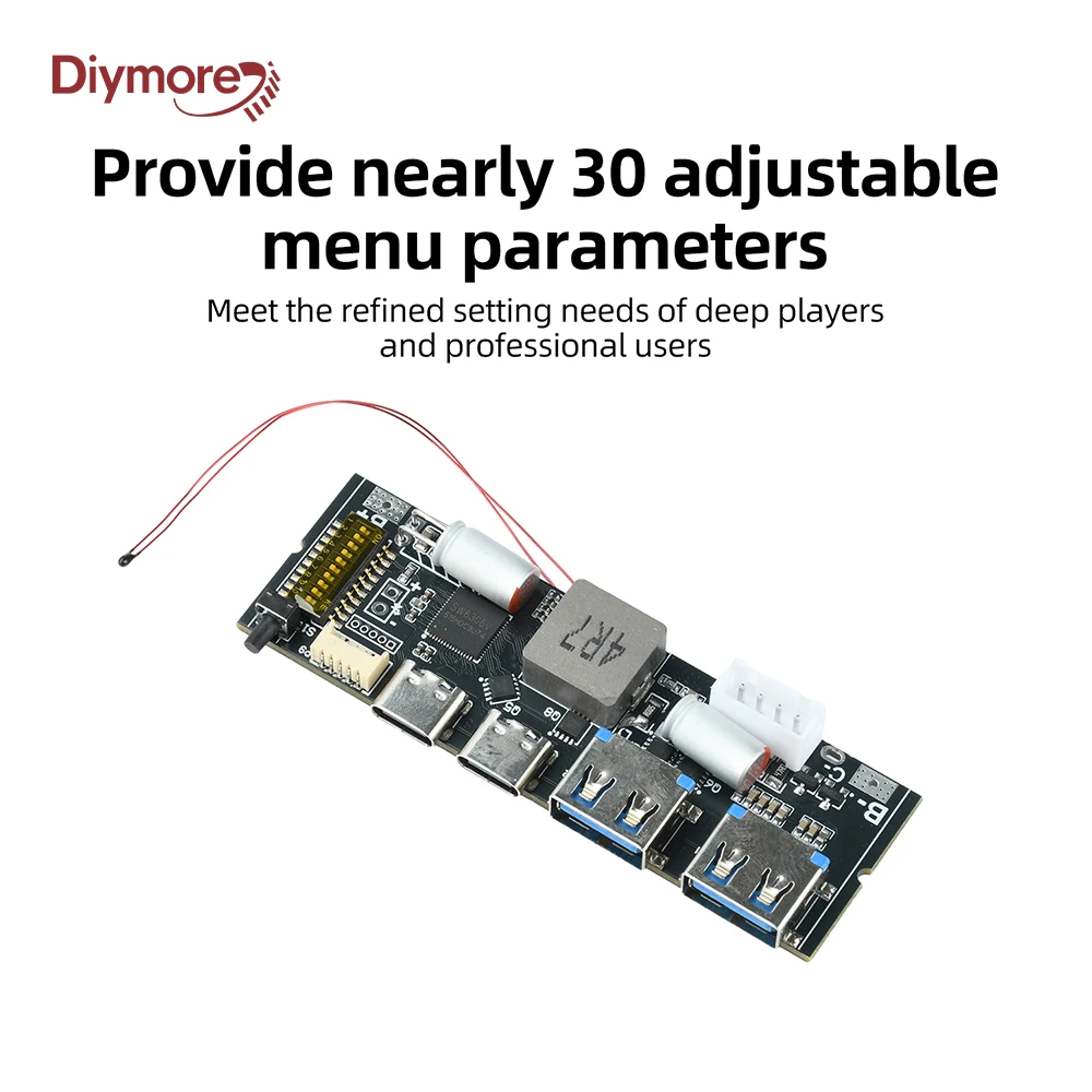 3-5S PD 100W Power Bank DIY Mainboard 1.47-inch TFT Color Screen Bidirectional Super Fast Charging Power Bank Module
