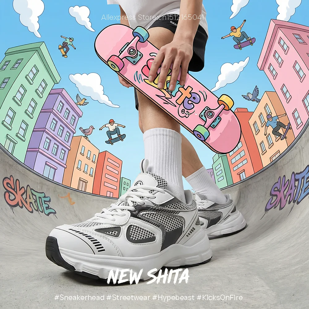 Luxuriöse Chunky Sneakers für Damen 2025 Frühling Atmungsaktive Schuhe für Herren Sport Laufen Freizeit Damen Fitness Schuhe – Detail 5