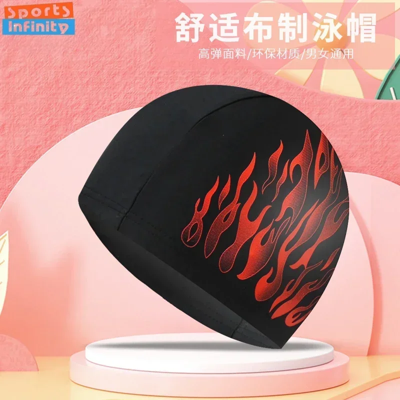 1pcs Fashion Ear Protection Men's Swimming Cap Man Big Size Flame Adult Swim Caps Breathable Head Swimming Caps Wholesale