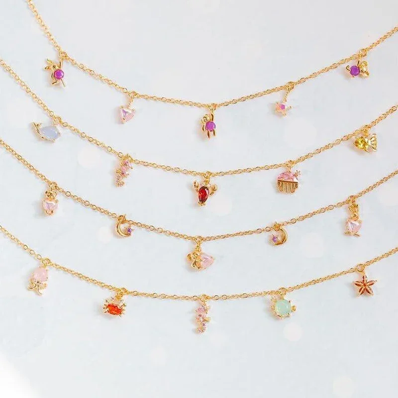 New Summer Cute Collection Jewelry Various Colors  Lovely Deep Sea Animal Beach Women Charm Choker Necklace Gift