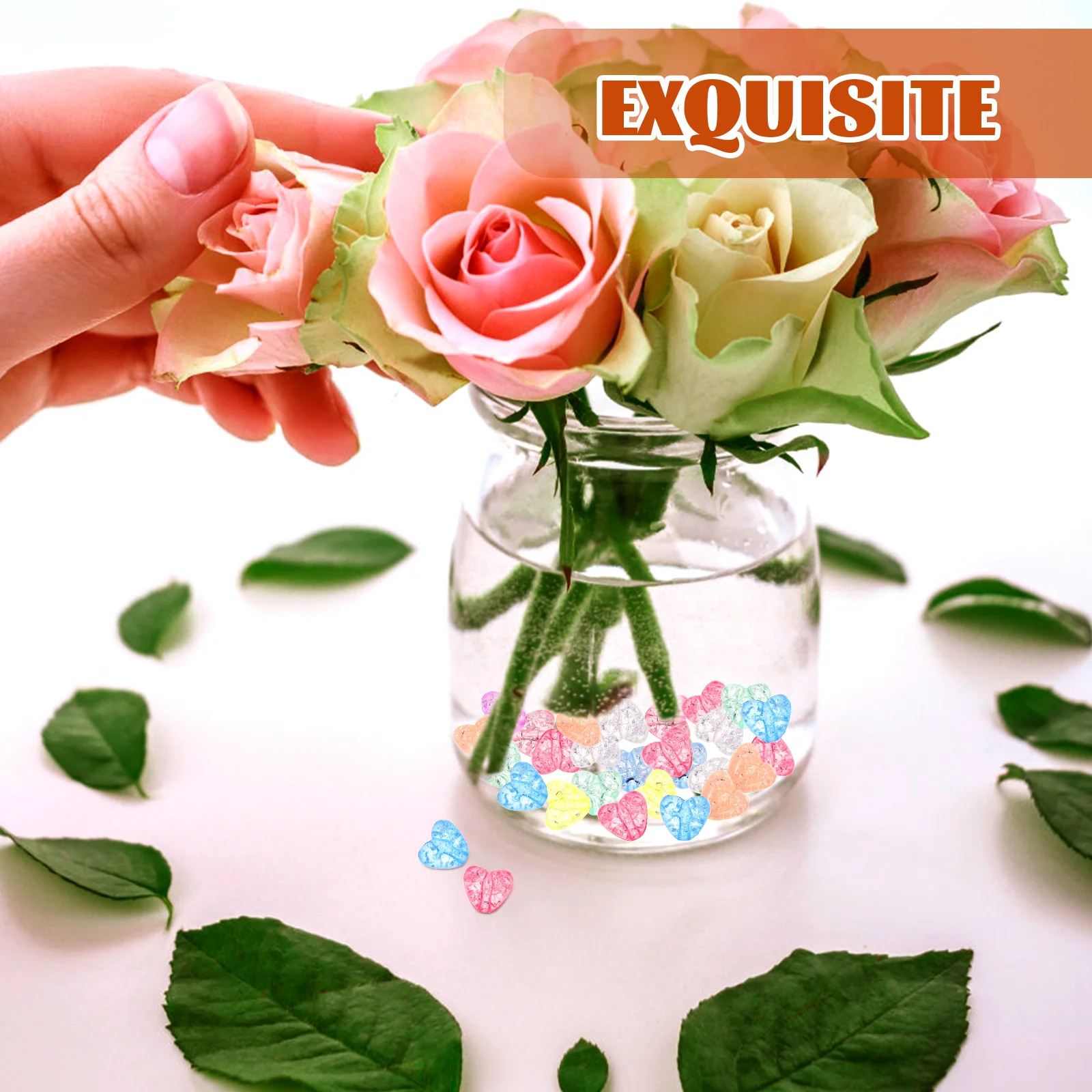 

Vase Decoration Accessories Valentine's Day Beads Filler for Floating Candles Heart Shaped Hearts Centerpieces Wedding