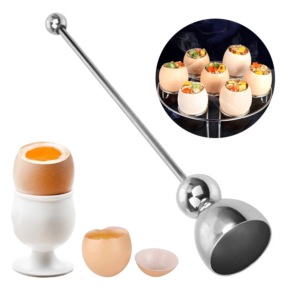 

New Stainless Steel Egg Scissors Egg Topper Cutter Shell Opener Metal Boiled Raw Egg Open Creative Kitchen Gadget