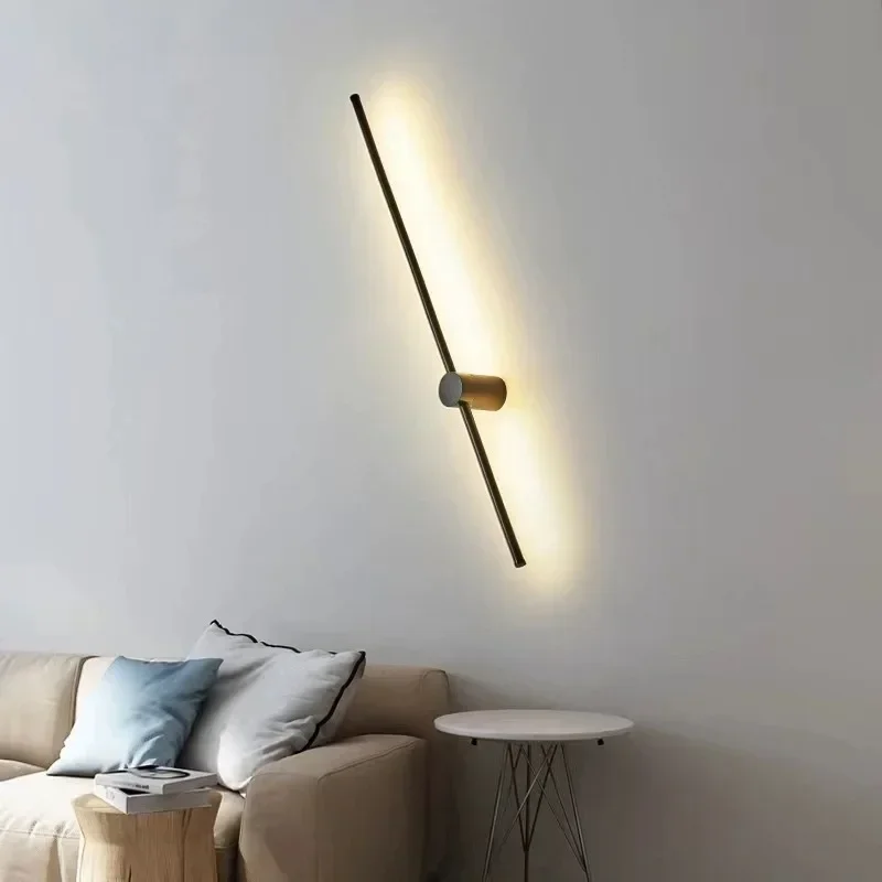 Nordic Modern Minimalist Dimmable Wall Light Lines Decorative Smart LED Lamp Living Room RGB Rainbow LED Wall Lamp