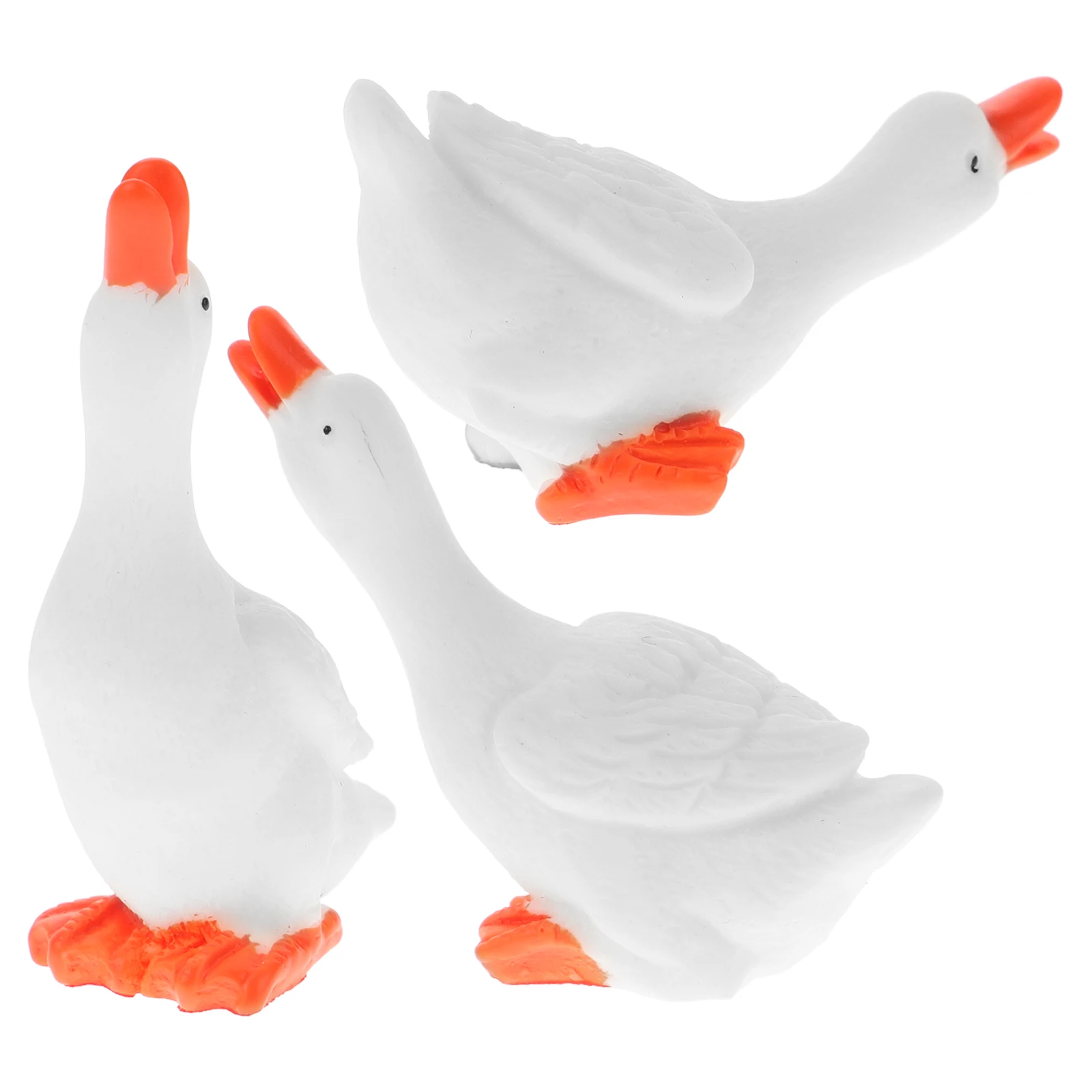 

3Pcs Resin Goose Decor Miniature Goose Figurine Outdoor Lawn Statues Goose Sculpture Figurine Goose Desktop Decor