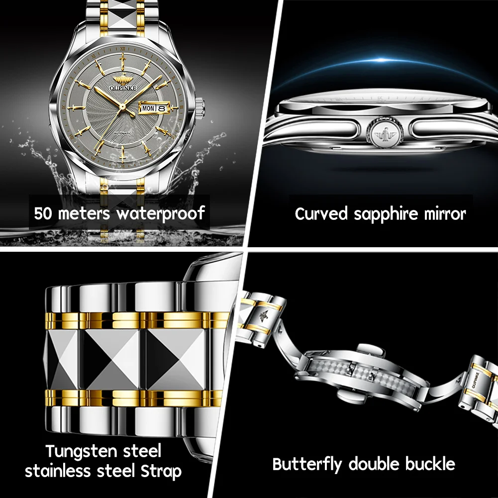 OUPINKE 3172 Twelve Knight Series Men Watch Japanese Movement Fully Automatic Mechanical Watch Sapphire Tungsten Steel Men Watch - Image 4