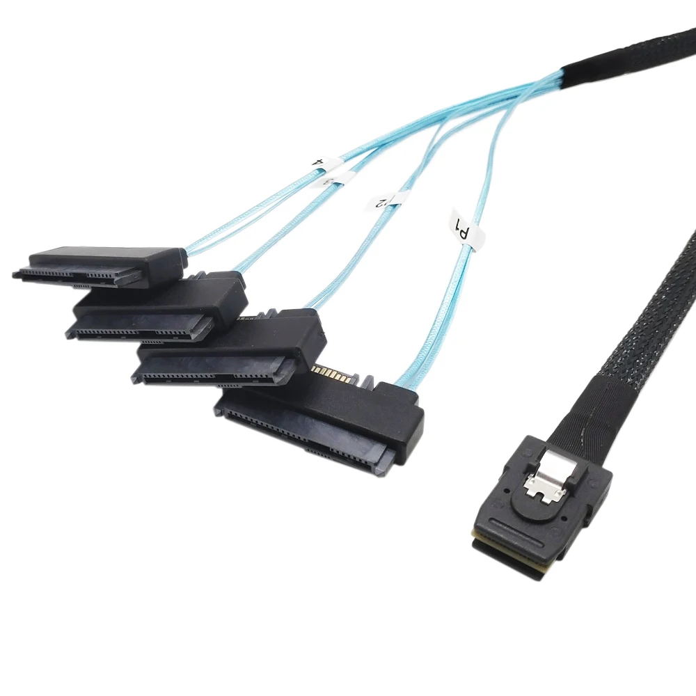 Mini-SAS to SAS-Cable SFF8087 to SAS SFF-8087 to SFF-8482 Connector 4X SAS 29Pin with SATA-Power Adapter Cable