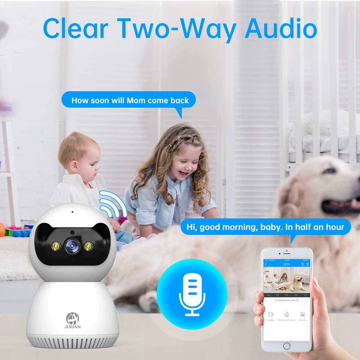 Jooan 5MP Smart WiFi IP Camera Surveillance Camera Automatic Tracking Indoor Wireless Security Home CCTV Baby Monitor