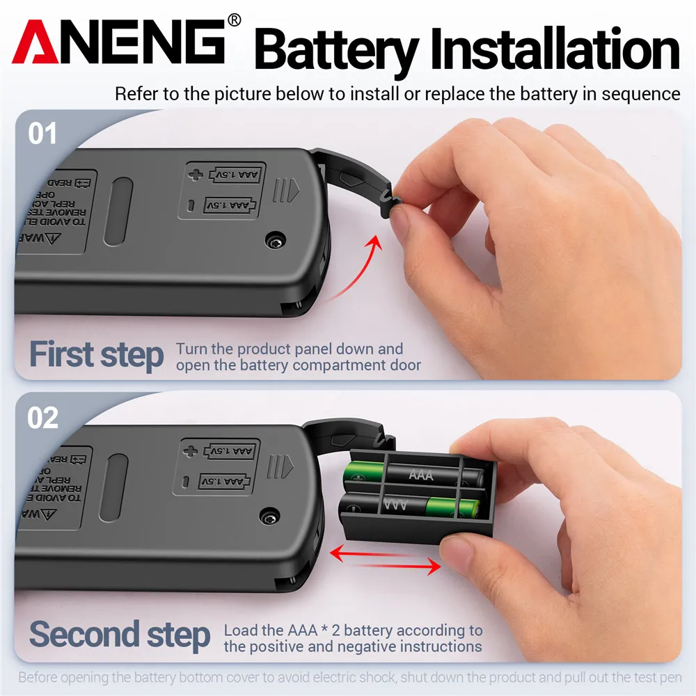 ANENG PN106 클램프 계량기 4000 카운트 AC/DC 전류계 전압계 전기 테스터, True RMS 멀티미터 클램프 도구, 전기기사용
