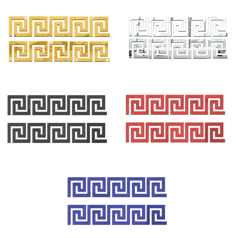 100/50pcs Self Adhesive Waist Line 3D Mirror Sticker 10x10cm DIY Wall Stickers for Living Room Edge Strip Corner Line Wall Decor