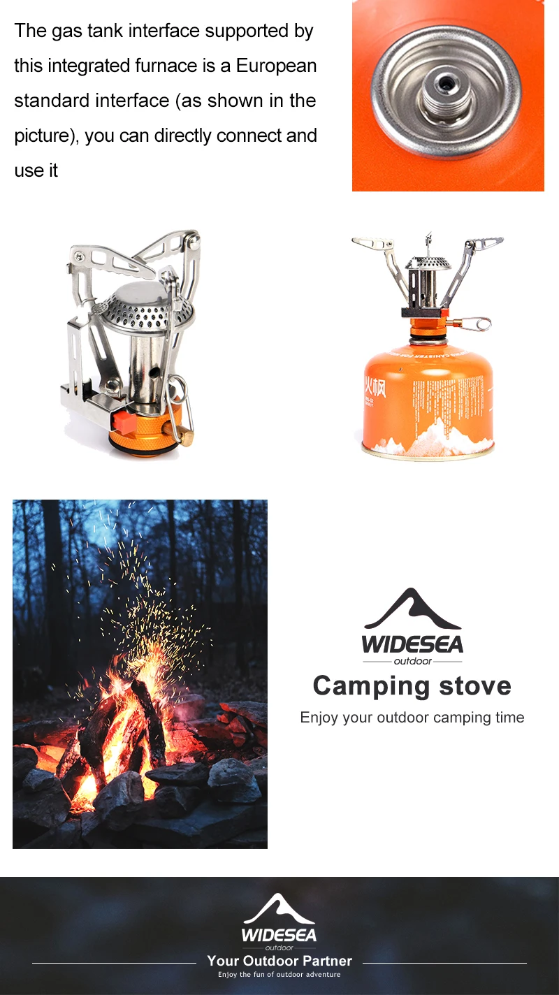 Widesea Einteiliger Gasherd, 3500 W, Aluminiumlegierung, tragbarer Campingkocher, leicht zu tragen, zum Kochen im Freien, Wandern, Rucksackreisen – Detail 5