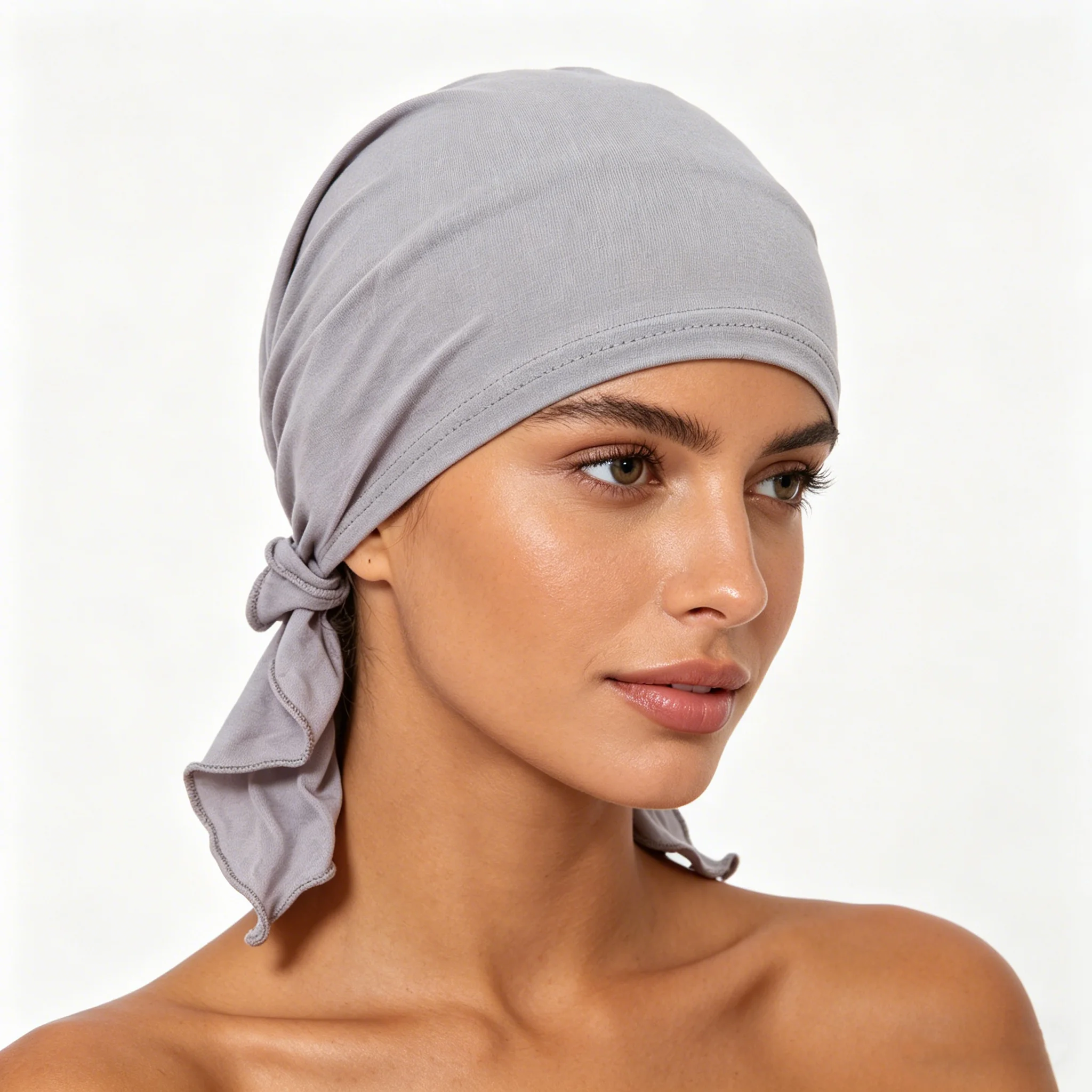 

Fashion Headband Muslim Hat Women Solid Color Head Scarf Headwrap Chemo Beanies Caps Cancer Bandanas Hair Accessories
