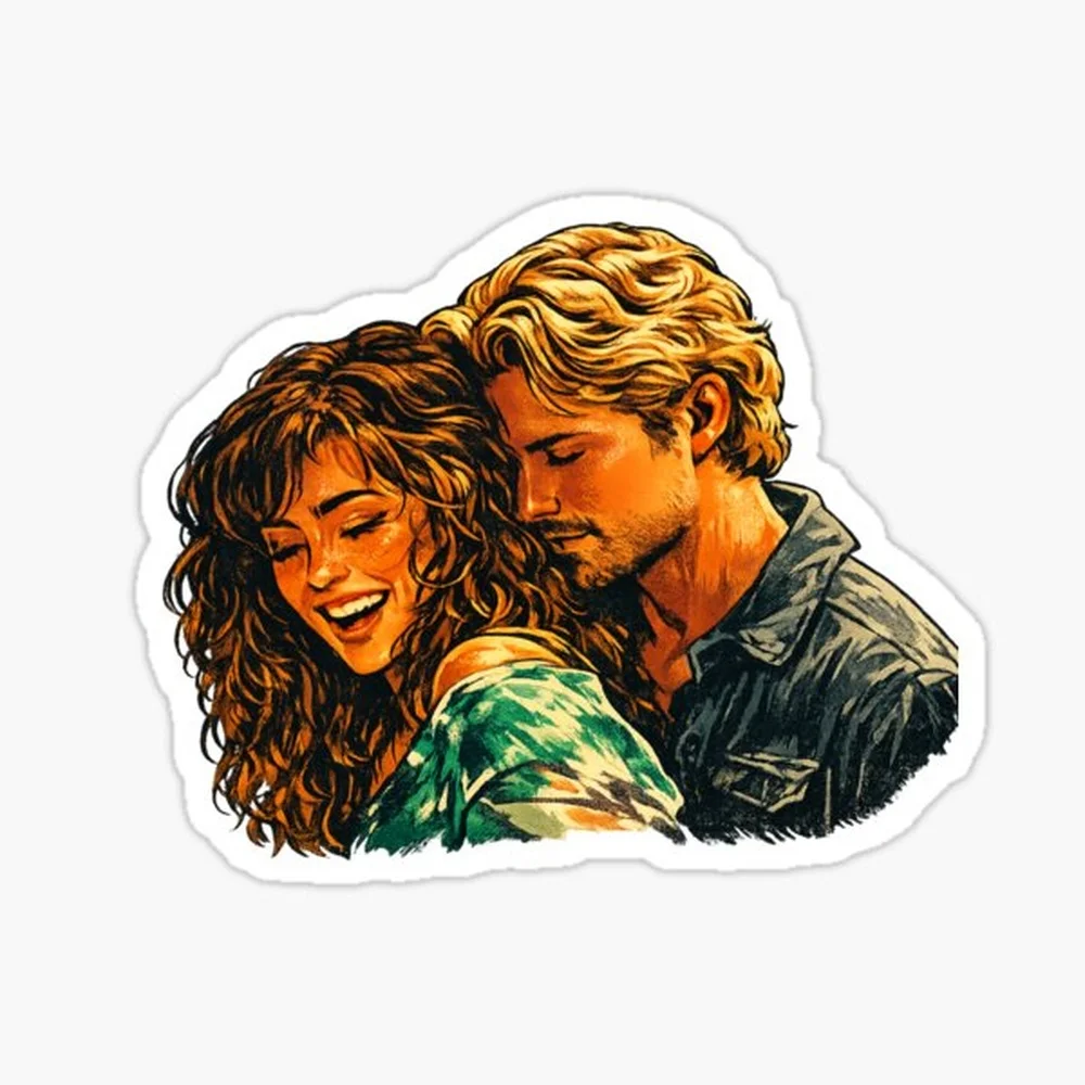 Allie and Dean Di Laurentis dance from Off campus series  Sticker for Laptop Decor Bedroom Car Cute Cartoon Art Fashionable Publ