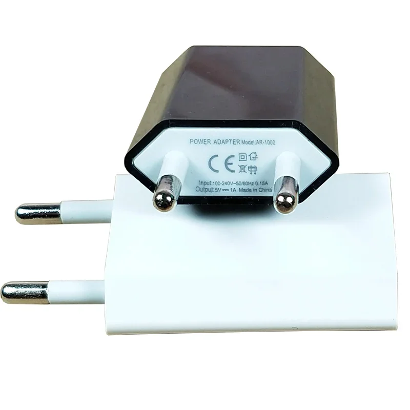 EU Plug Socket USB Charger 5V 1A  Wall Charger for Mobile Phone White F-P-01