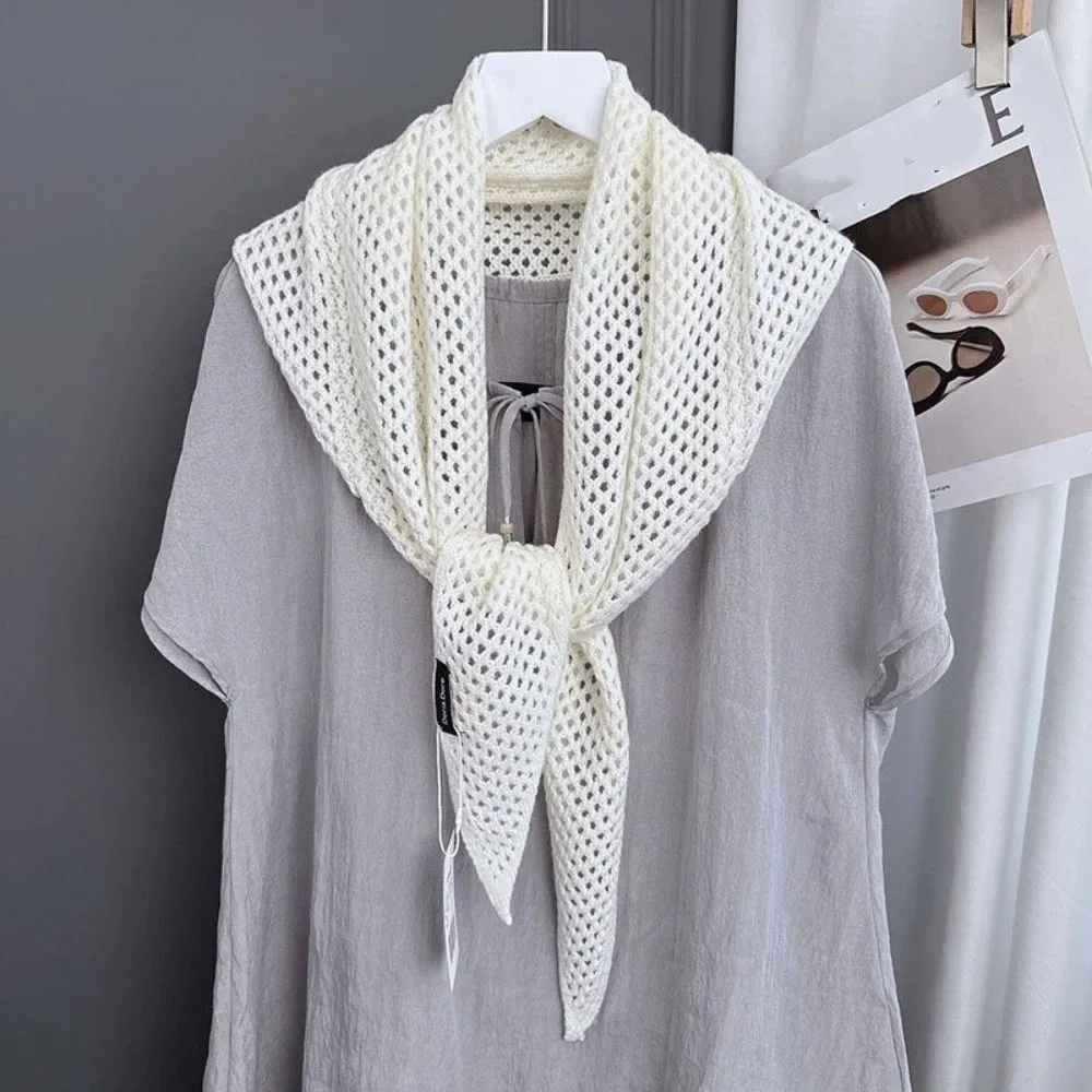 

Художественный модный полый вязаный шарф, мягкий теплый ажурный шарф, женский шарф для холодной погоды
