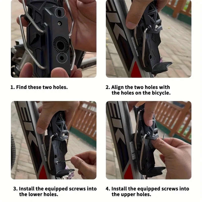 1PC360 درجة قابل للتعديل دراجة نارية المقود حامل الكأس قفص لزجاجة المياه الجبلية الطريق الدراجات ADV دراجة نارية جبل #6