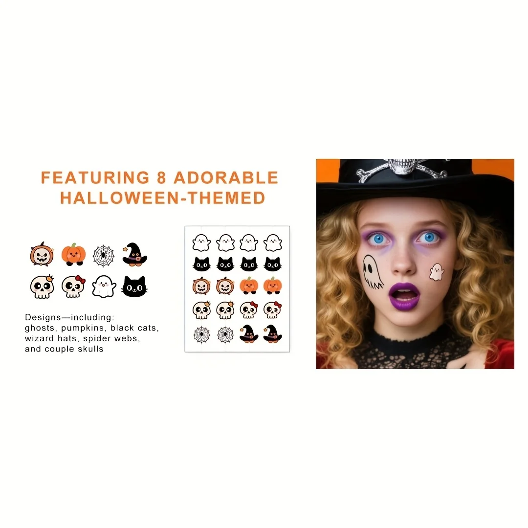 20pcsHalloween Themed Acne Patches Gentle Non Irritating Waterproof Breathable For Daily Facial Use Cute Pimple Stickers. image 6