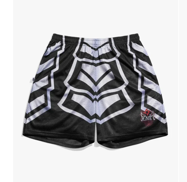 

2026 Men's Green Tribal Print Mesh Shorts Y2K Ultra Fast Drying Suitable for Daily and Training Wear Fashionable and Versatile