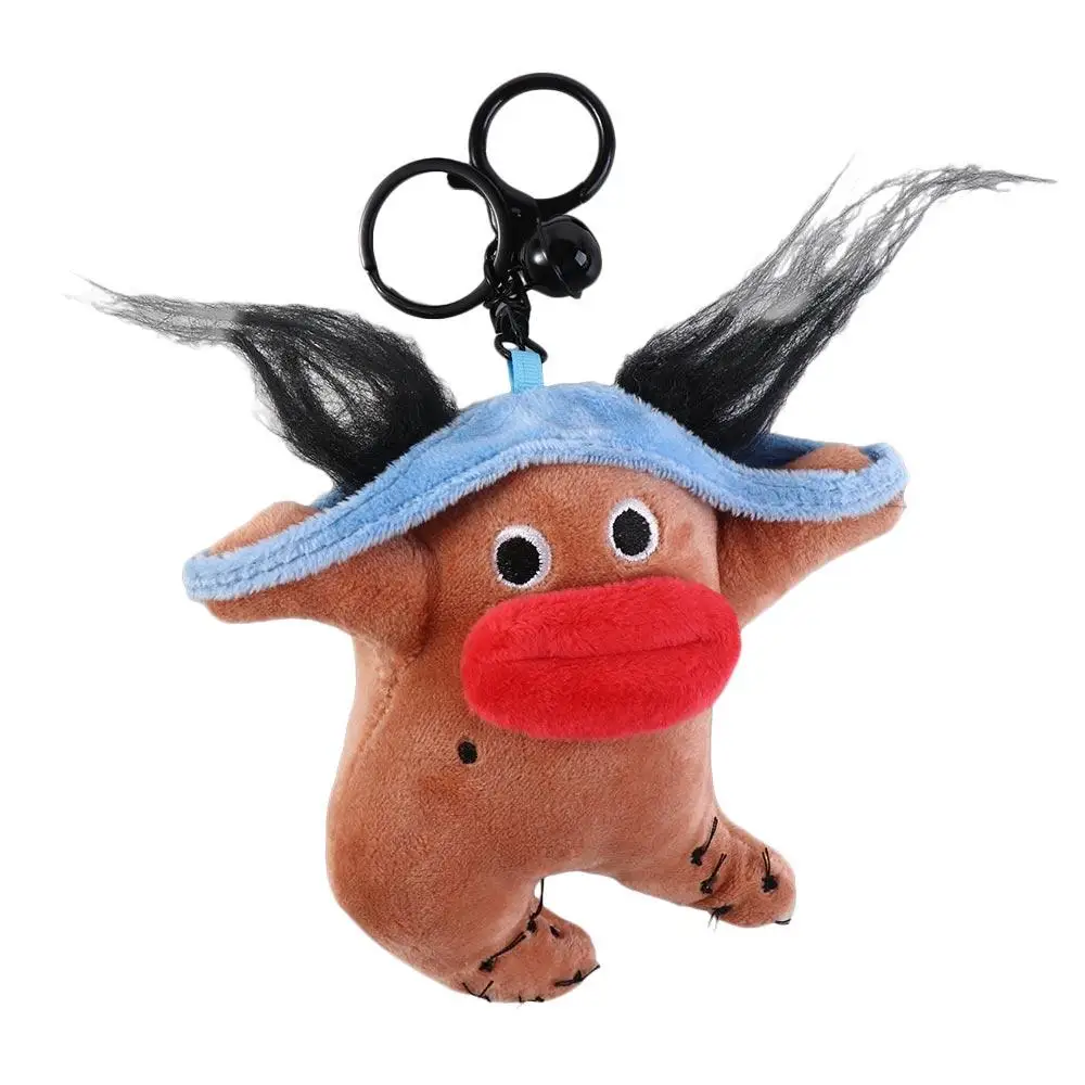 

PP Cotton Sausage Mouth Plush Keychain Stuffed Fluffy Big Eyes Fabric Doll Key Chain Cartoon Ins Ugly Doll Pendant