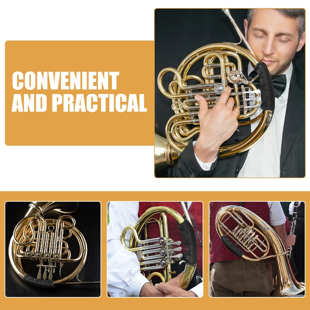 

2pcs French Horn Handle Guards Lightweight PU Horn Hand Protectors Anti Scratch Cover Trombone Accessories Brass Instruments
