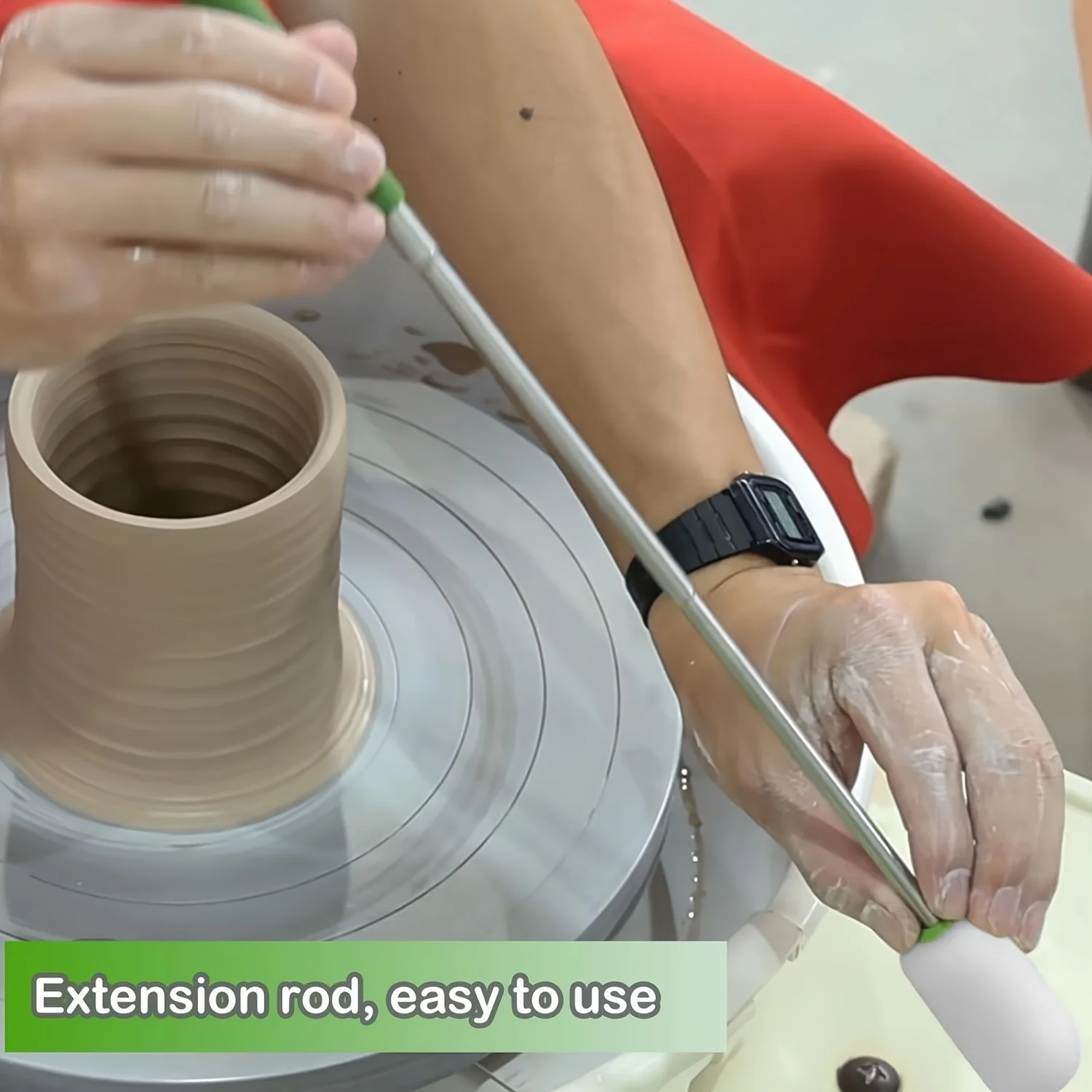 

Stainless Steel Telescopic Sponge Absorbent Wand Ideal For Pottery Clay & Cup Cleaning No Power Needed Clay Drying Absorbent Rod