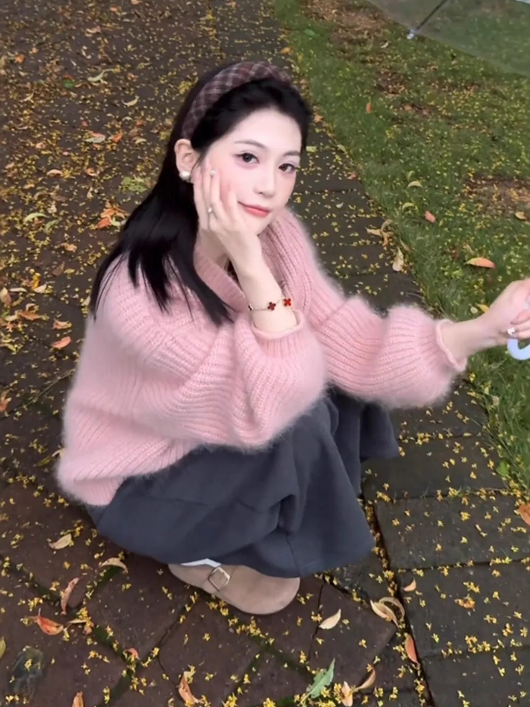 

Pink Lazy High-End Sle Open Cardigan Sweater Women's 2025 Autumn New Gentle Korean Sle Dopne Knitted Top