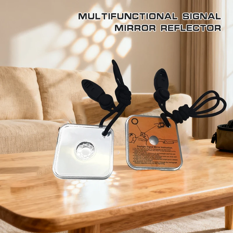 Praktische noodoverleving reflecterende signaalspiegel voor buiten, avonturenspiegel