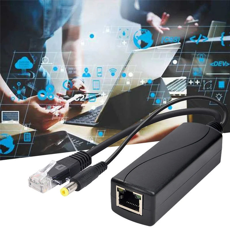 100M PoE Splitter 12V 1A IEEE 802.3Af 1.5KV Isolation Protection for Home Network Office Network