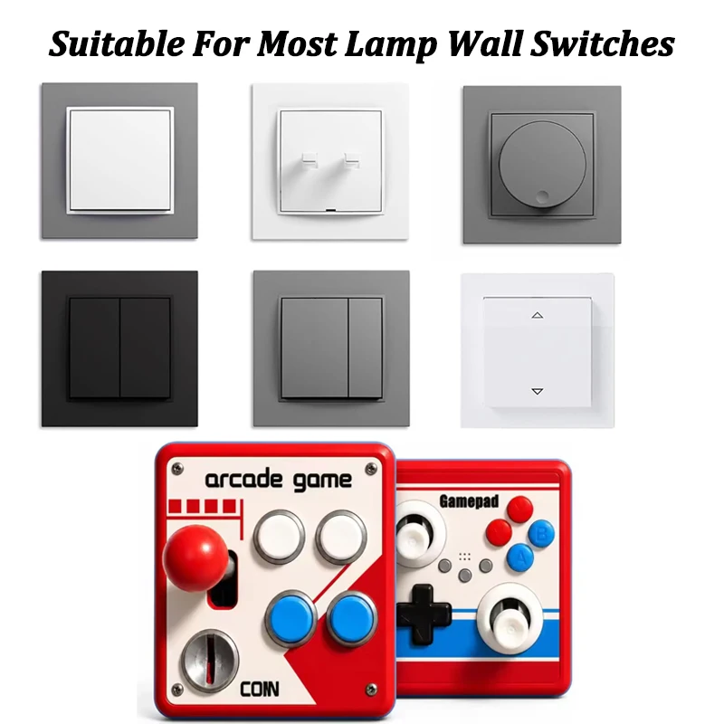 Bohrfreie Lichtschalterabdeckung Retro-Arcade-Spiele-Schalterplatte Dekor Joystick-Wandschalterplatte als Geschenk für Gaming-Enthusiasten – Detail 6