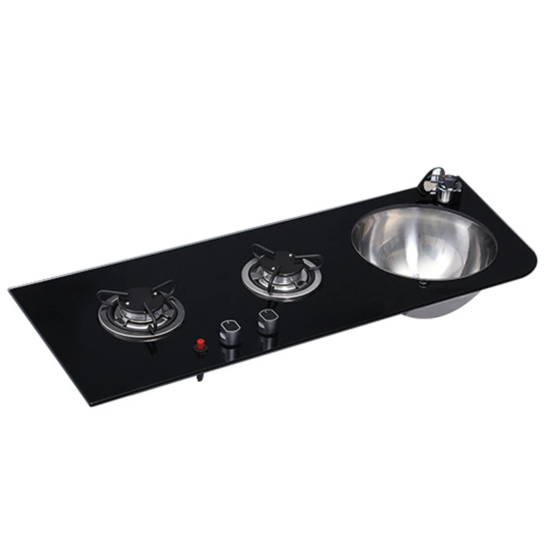 

RV camper small size with sink integrated stainless steel double burner gas stove GR-B219 Gas stove
