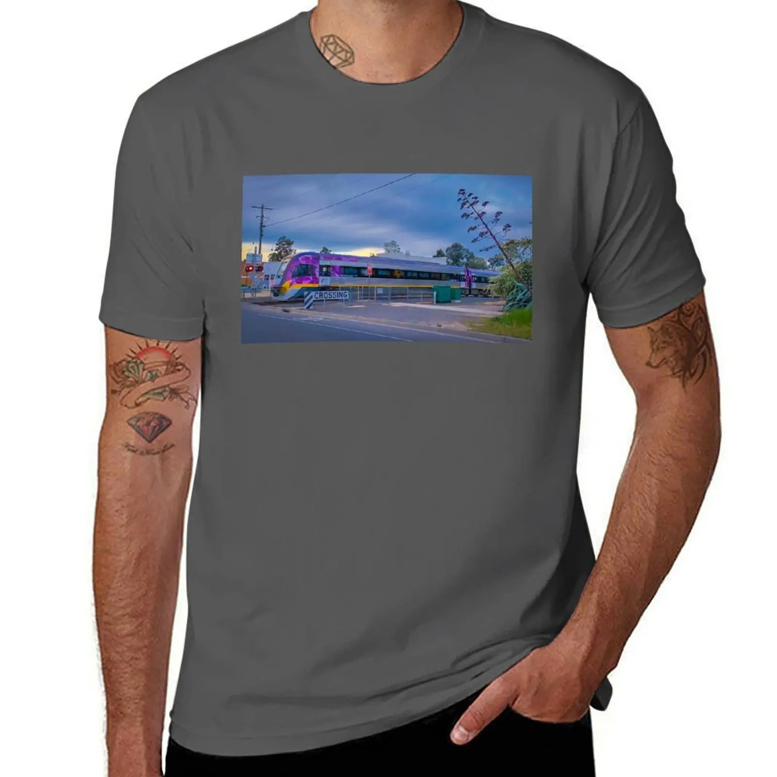 

Bendigo - at Train Bendigo, Victoria VLocity Crossing Level T-Shirt Trend Art Print T-Shirt