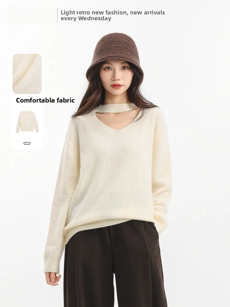 

Ladies' Lazy Sle Overhead Knitted Sweater Winter New Design Memory's Starting Point 2025 Autumn Winter Thiened Long Sve