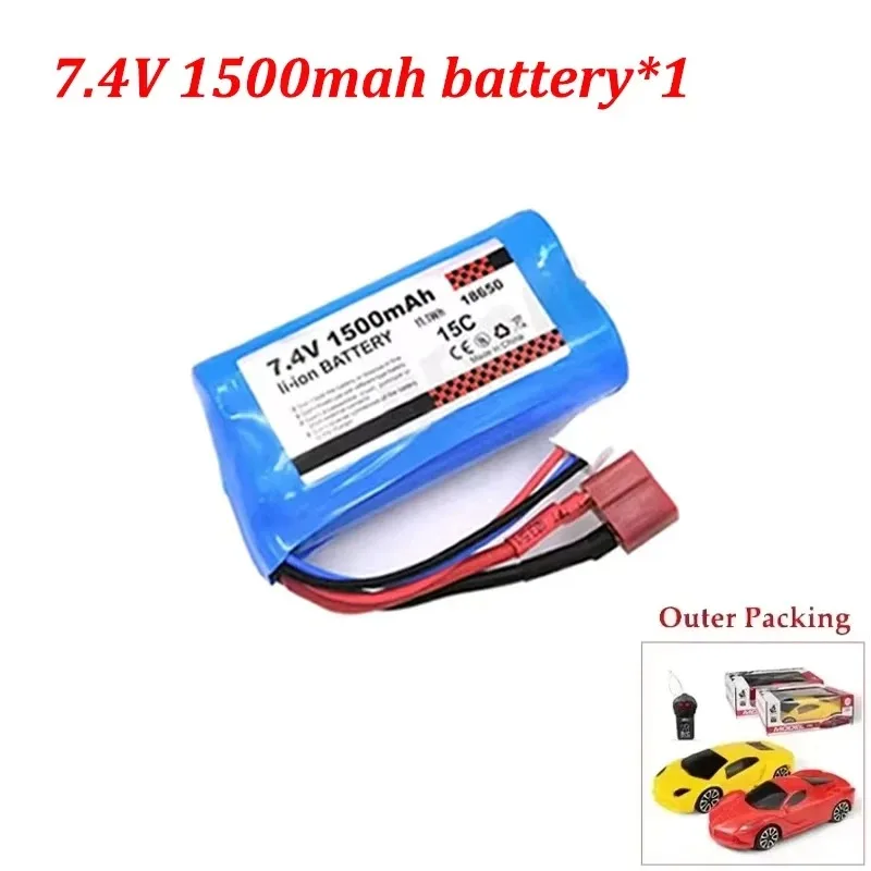 7.4V 1500mAh Li-ion Battery for SCY-16201PRO SCY-16101PRO SCY-16102PRO SCY-16103PRO 1/16 RC Cars Parts 15C 18650