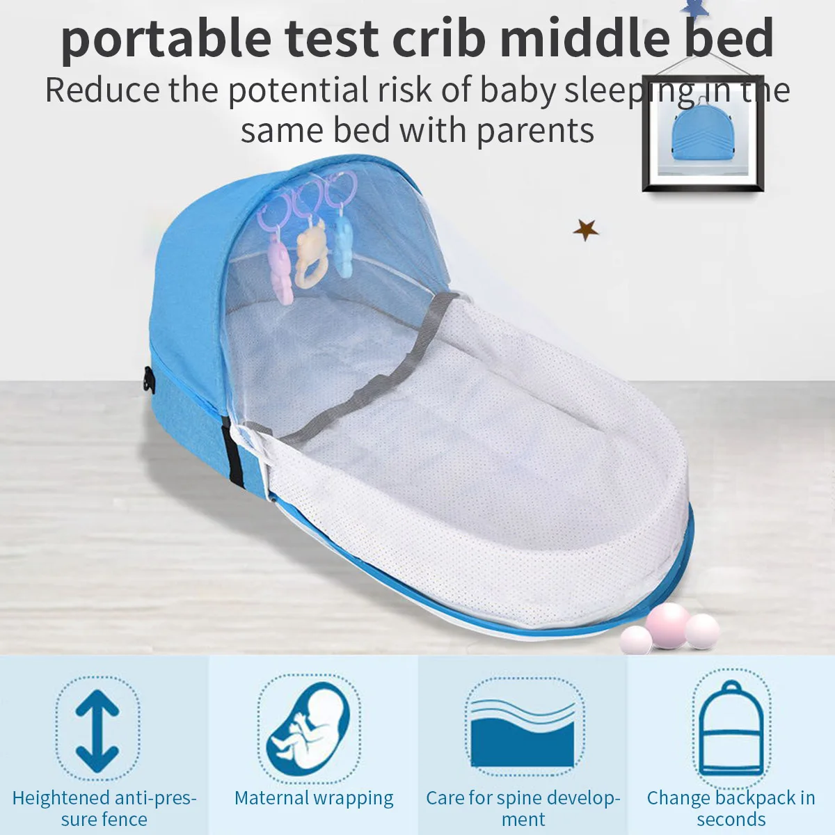 Cuna para bebé, cunas para dormir, nido para dormir, camas de viaje, mosquitera plegable para Babynest, Moisés, cesta infantil