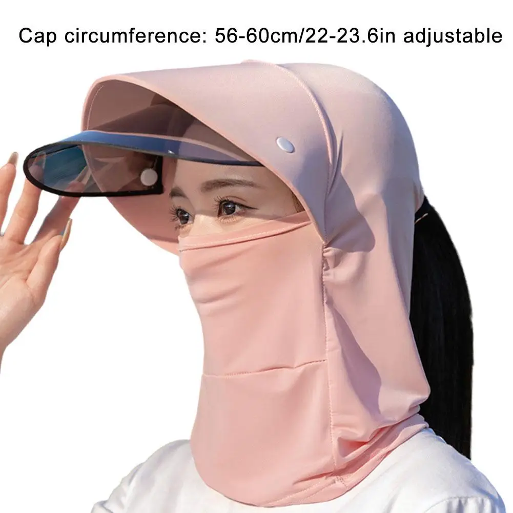 Women Face Cover Anti-uv Summer Sun Protective Scarf Protection Protection Scarf Ice Silk Outdoor Cycling Ear Hats Mask Cap