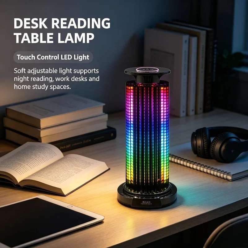 Touch Sensor RGB Desk Lamp, Rechargeable Wireless LED Color Changing Table Light for Bedroom Bar Hotel Ambience Lighting