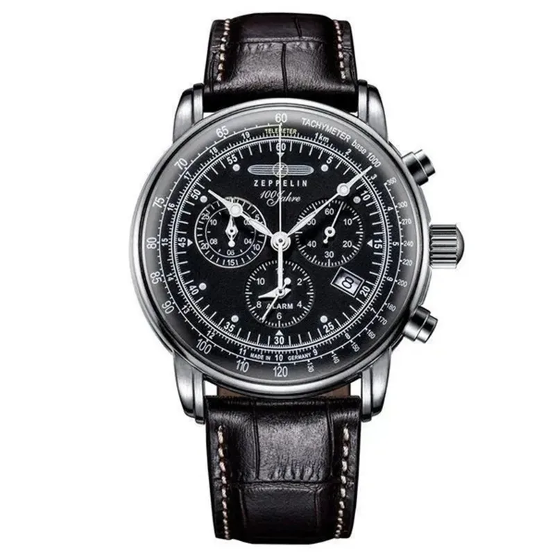 Zeppelin-Montre décontractée avec bracelet en cuir pour homme, mode de luxe, dirigeable, affaires