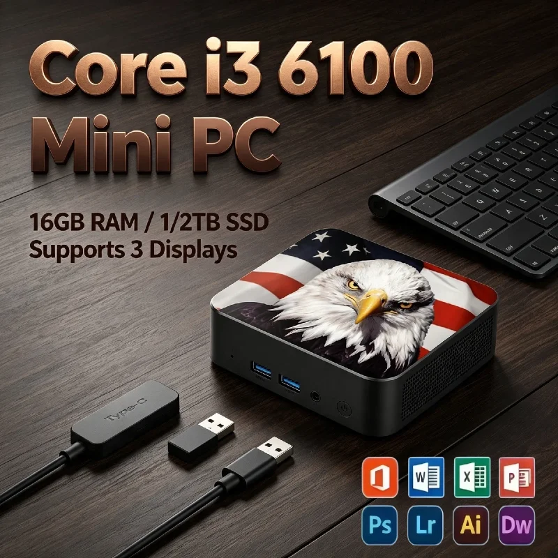 インテル-i3-6100-2026-ウルトラコンパクトミニpc-16gb-ddr4-1tb-2tb-nvme-ssd-4k-wifi6-bt52-オフィスデスクトップ-プロマックススピード