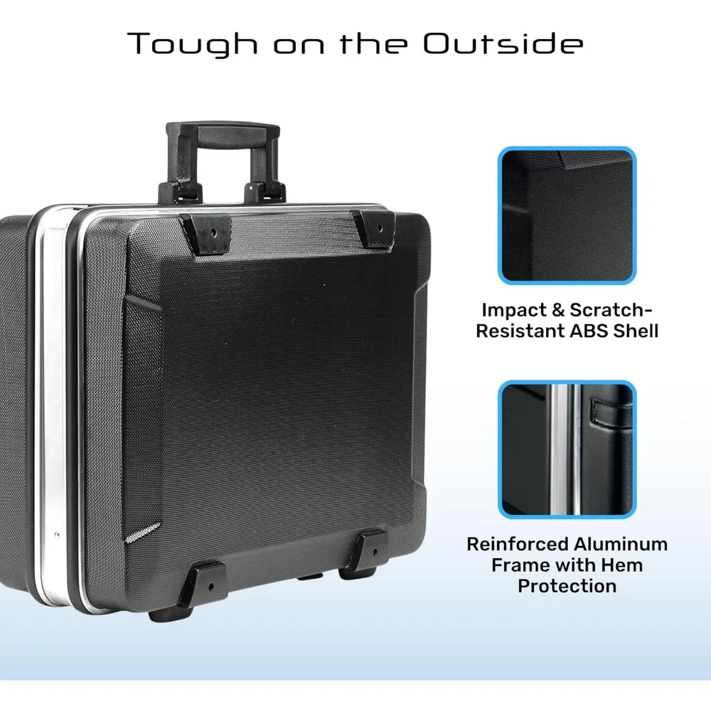 Cassetta portautensili portatile con rotelle con tabelle tascabili di B&W International, nera