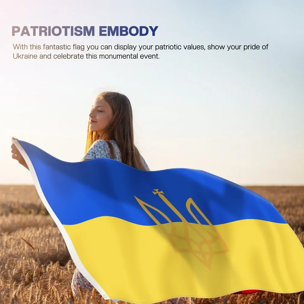 90*150cm Flag Ukraine National Flag With Badge Banner Office Activity Parade Festival Home Decoration Ukraine Country Flag