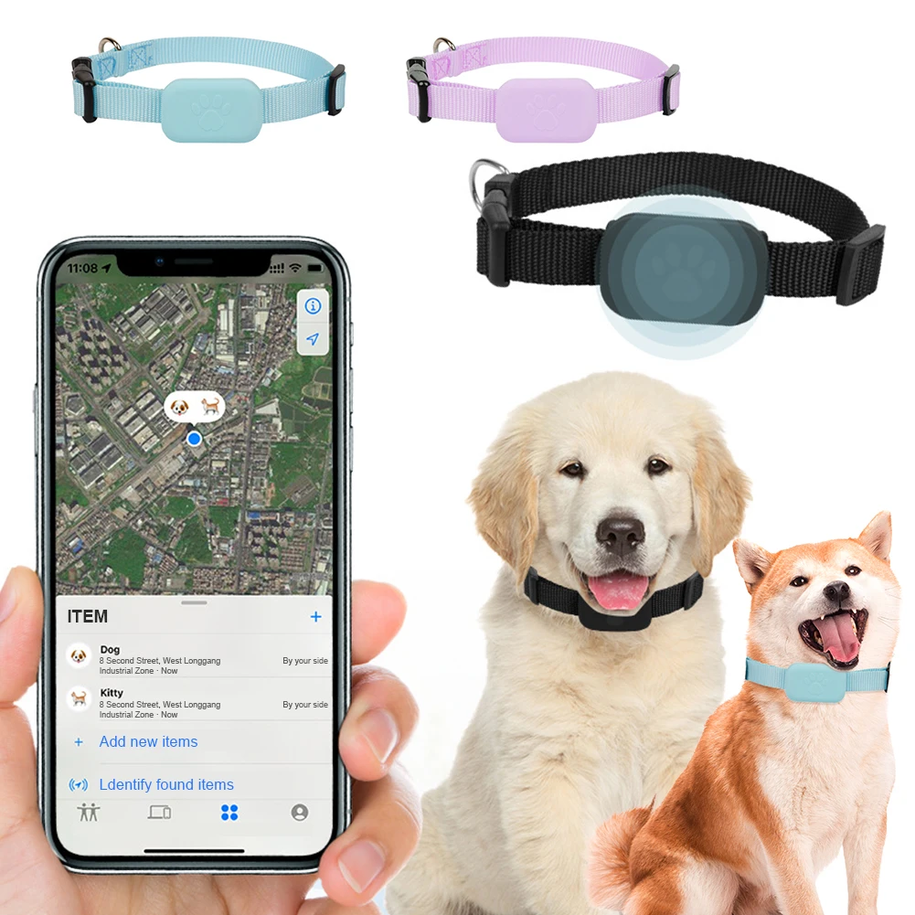 for iOS Dog Cat Mini GPS Tracker Collar Battery Operated Animal Tracking Movement Alert Collar Adjustable Pet Anti Lost Tracker