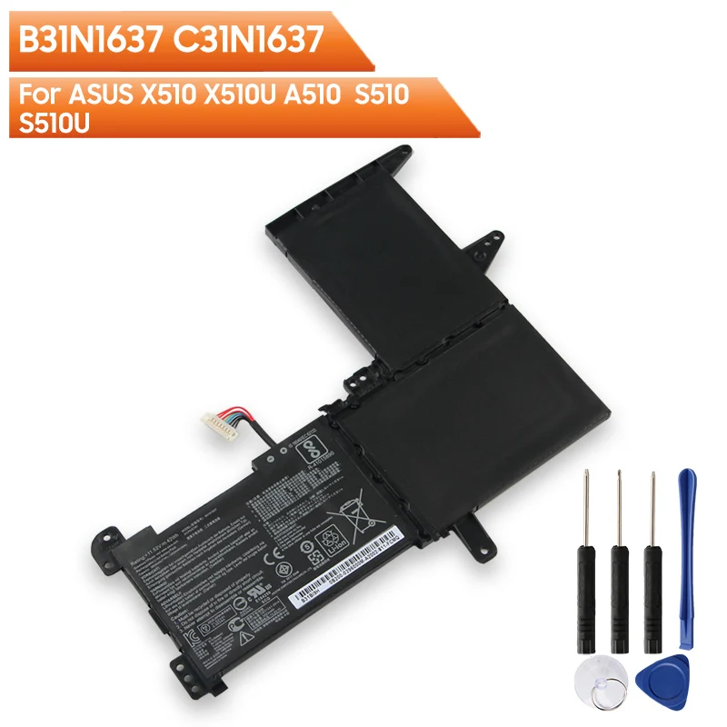 

Original Replacement Battery B31N1637 C31N1637 For Asus S510 S510U X510 X510U F510 F510U A510 3653mAh