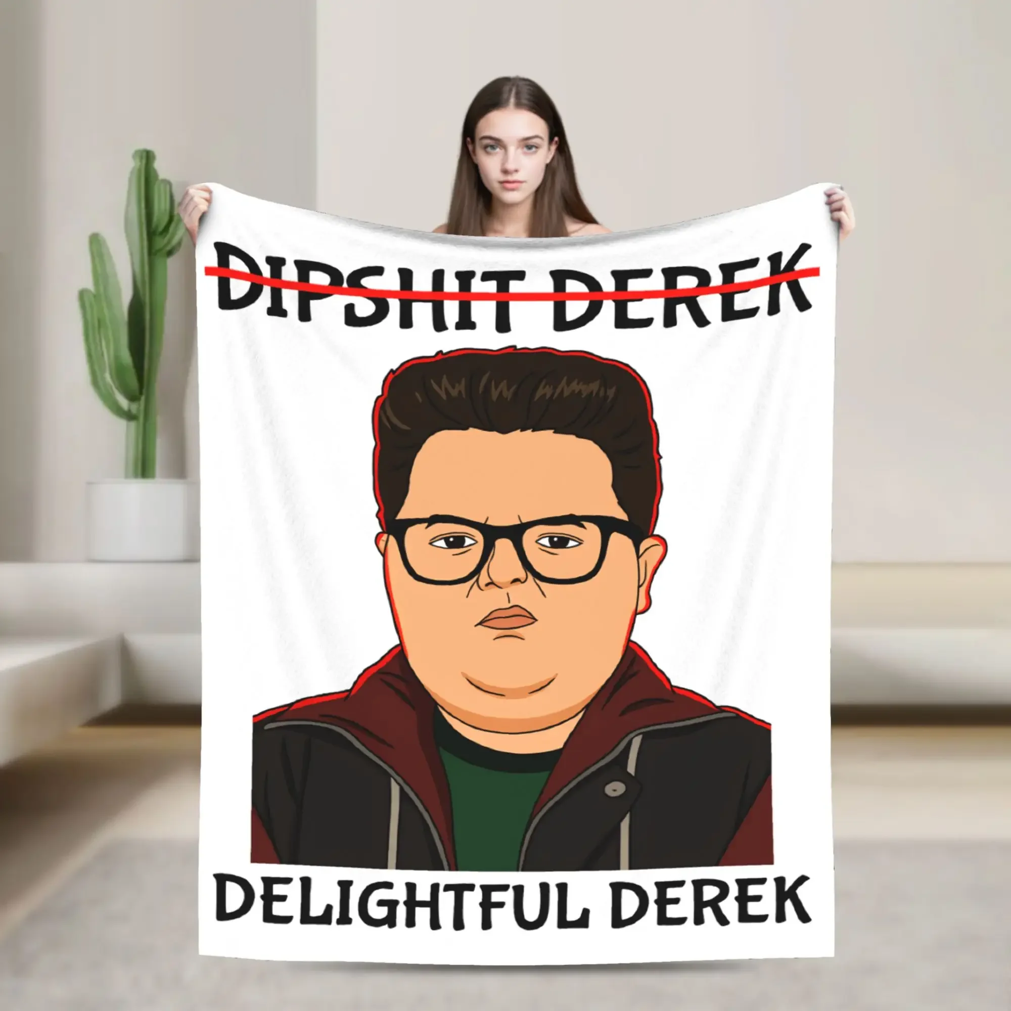 

Horror TV Delightful Derek Cozy Flannel Blanket for Bedroom Travel Office Warm Soft Bedspread Cover