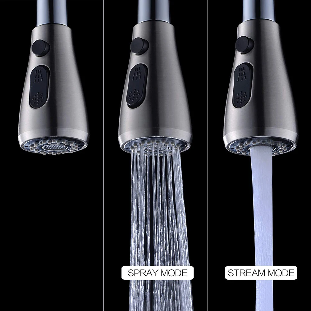 

Spray Shower Head Setting Spare Tap Sprayer Brushed 1/2" Connection For Attaching To Flexible Pull Out Hose Spout Kitchen Faucet