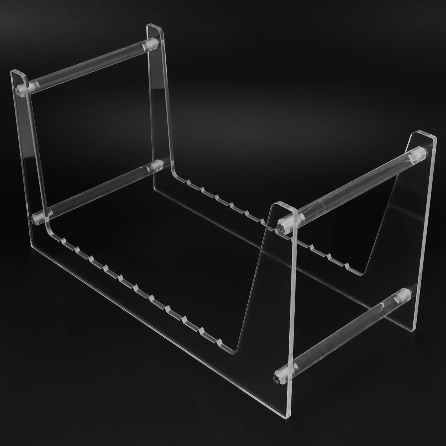 

AD23-Clear Vinyl Record Stand Holder For Desktop Album Storage, Acrylic Vinyl Record Shelf Display 50 Lps