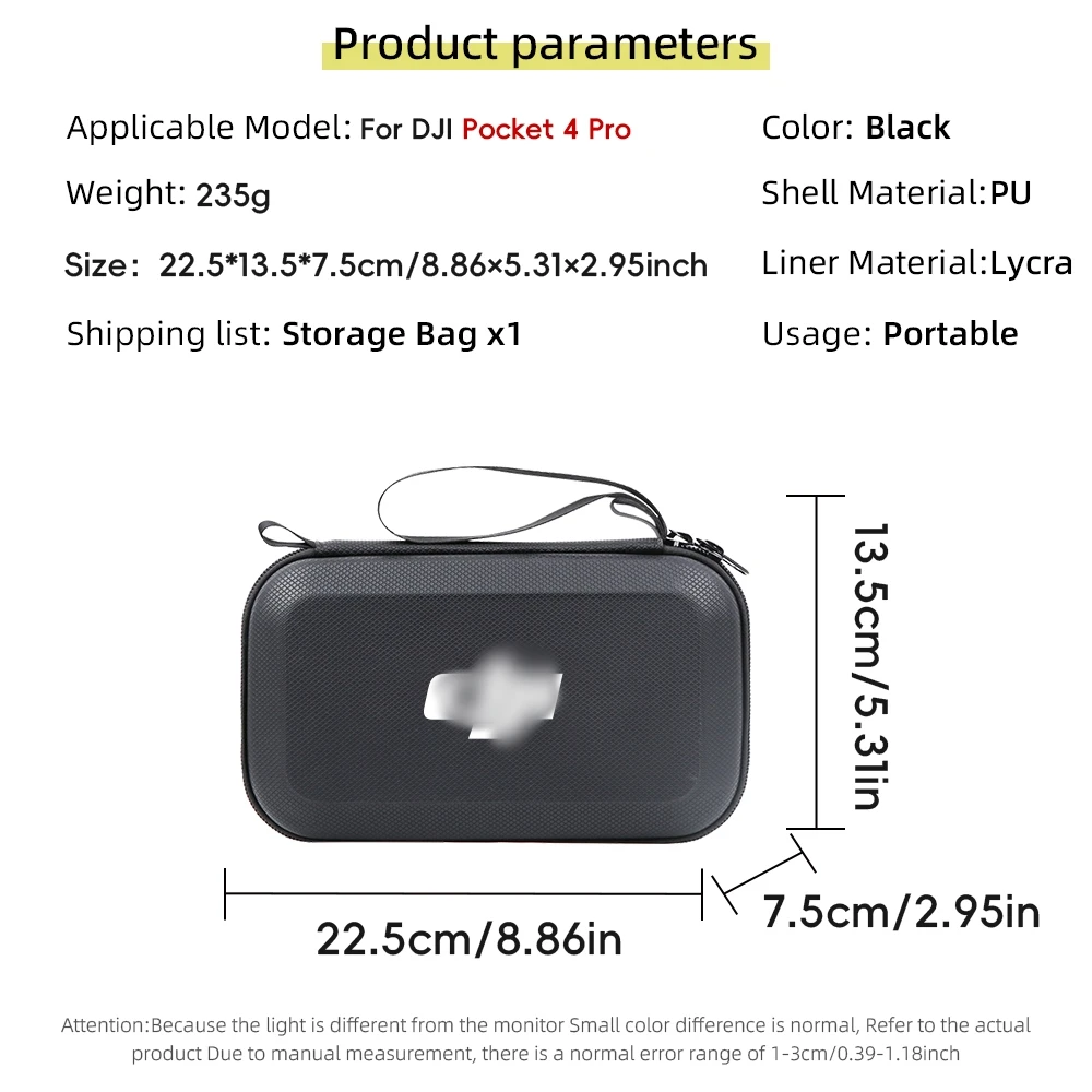 Shoulder Bag Portable Case Tripod Fill Light 1/4“ Threaded Handle Storage PU Waterproof Box for DJI Osmo Pocket 4P Gimbal Camera view 5