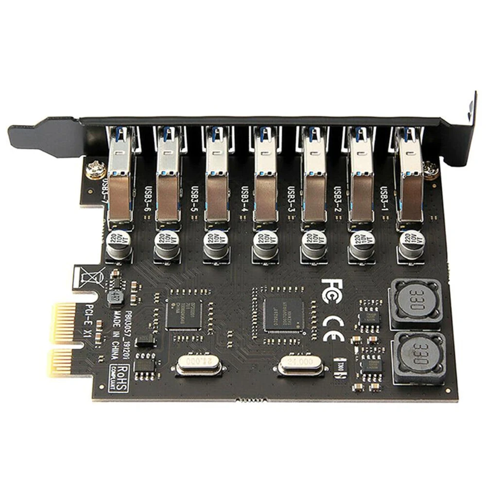 

Well Made-7 портов PCI-E к USB 3.0 HUB Адаптер карты расширения PCI Express 5 Гбит/с для материнской платы