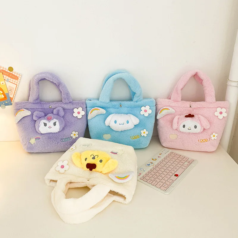 

New Sanrio Kuromi Kawaii Makeup Bag Melody Women Cartoon Cosmetic Bag Cinnamoroll Handbag Doll Girl Gift Travel Backpack Purin